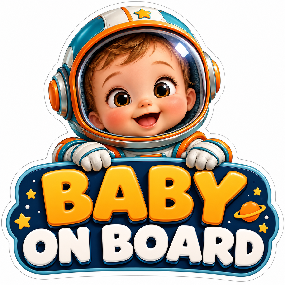 Baby On Board Astronaut Helmet Art Vinyl Decal Stickers