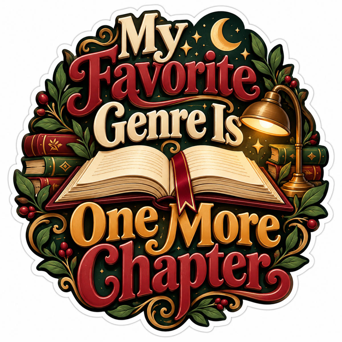 Open Book and One More Chapter Quote Vinyl Decal Stickers