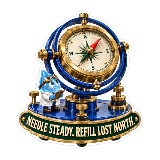 Blue Compass Water Drop Funny Quote Art Vinyl Decal Stickers