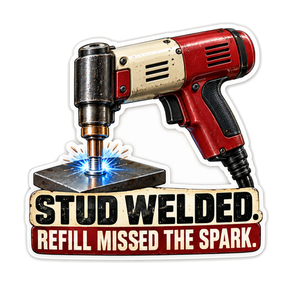 Red Stud Welding Tool and Blue Spark Quote Art Vinyl Decal Stickers