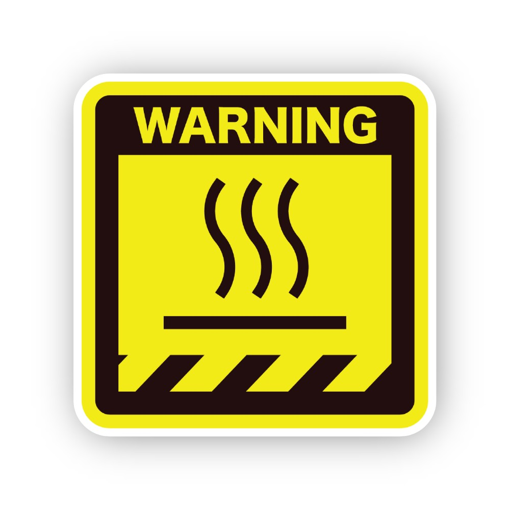 Yellow Warning Heat Waves Panel Vinyl Decal Stickers