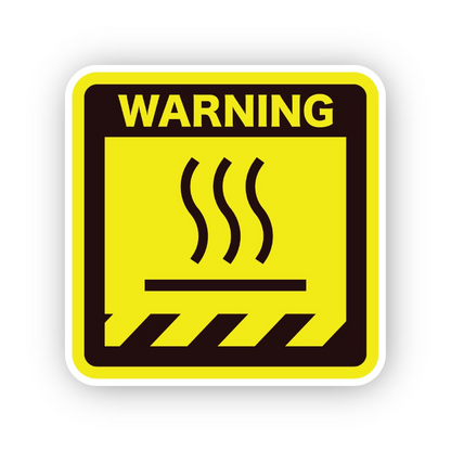 Yellow Warning Heat Waves Panel Vinyl Decal Stickers