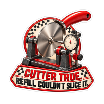 Red Pizza Cutter Gauge Funny Quote Art Vinyl Decal Stickers