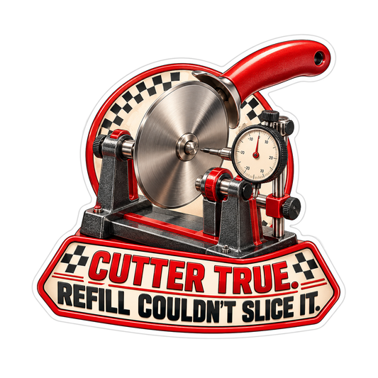 Red Pizza Cutter Gauge Funny Quote Art Vinyl Decal Stickers