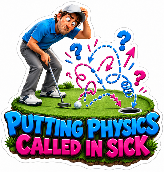 Golfer Putting Physics Humor Quote Vinyl Decal Stickers