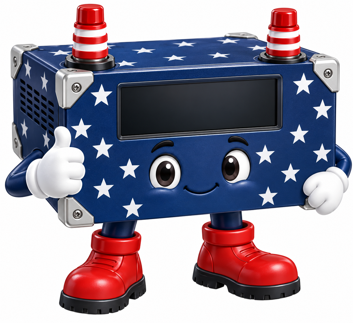 Patriotic Twin Red Posts Box Mascot Art Vinyl Decal Stickers