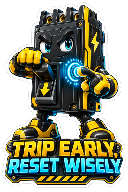 Black Yellow Breaker Mascot with Glowing Switch Vinyl Decal Stickers