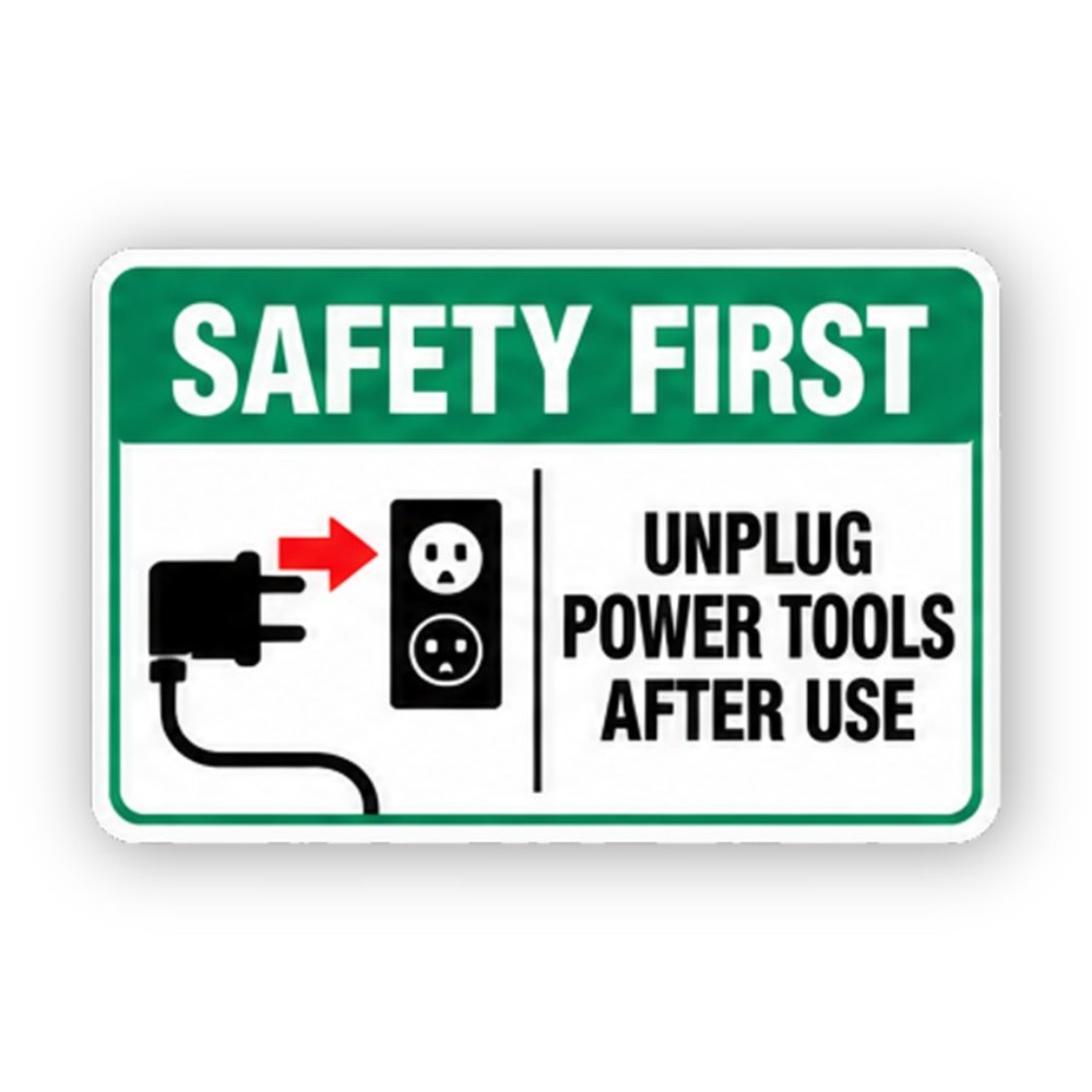 Green Unplug Tools Outlet Arrow Panel Vinyl Decal Stickers