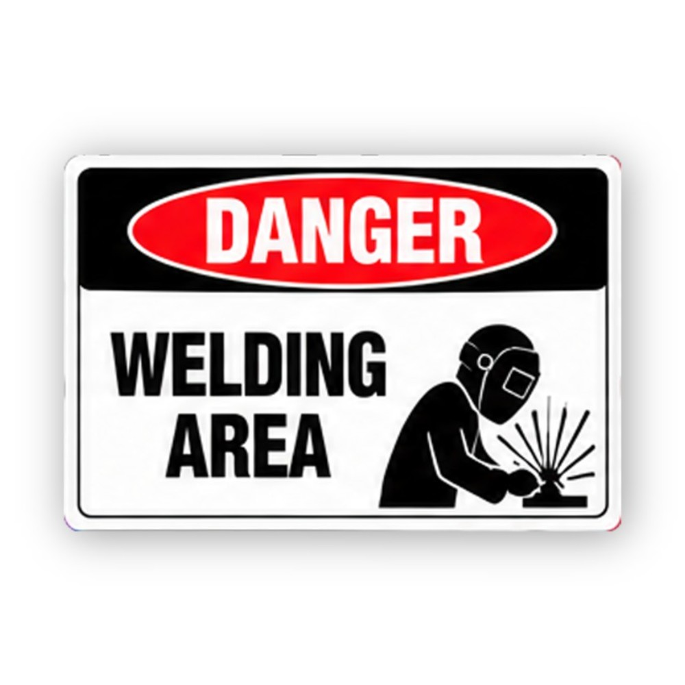 Red Welding Area Spark Figure Panel Vinyl Decal Stickers