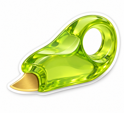 Clear Lime Finger Ring Tool with Gold Tip Vinyl Decal Stickers