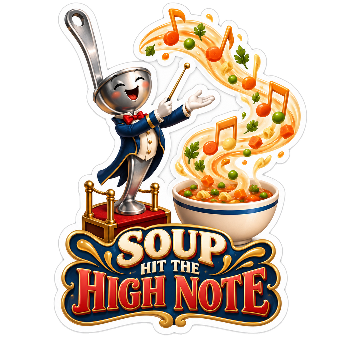 Soup Ladle Conducting Music Art Vinyl Decal Stickers