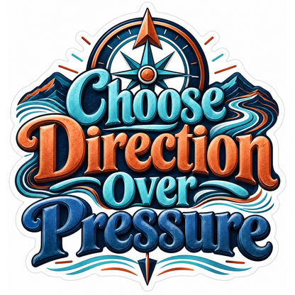 Compass Choose Direction over Pressure Quote Vinyl Decal Stickers