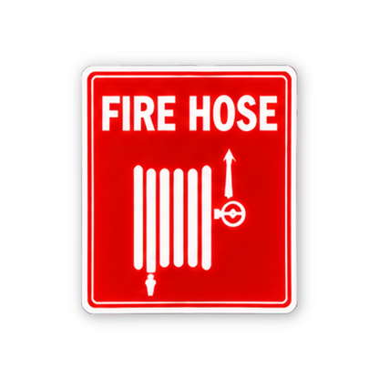 Red White Fire Hose Reel Portrait Vinyl Decal Stickers