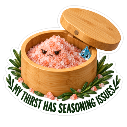 Angry Pink Salt in Bamboo Bowl Quote Art Vinyl Decal Stickers
