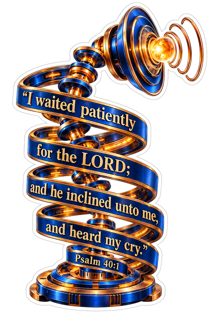 Blue Gold Spiral Prayer Psalm Verse Art Vinyl Decal Stickers