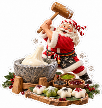 Santa Pounding Soft Dough Stone Bowl Vinyl Decal Stickers