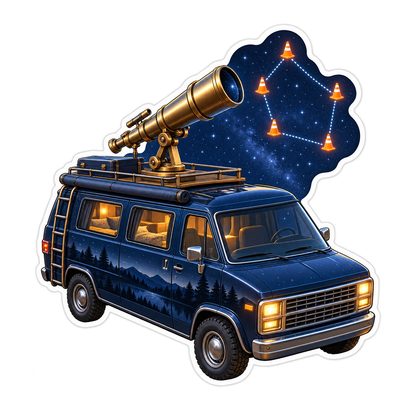Starry Telescope Van Art Vinyl Decal Stickers