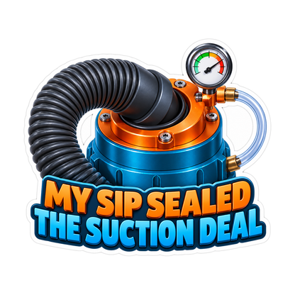 Black Vacuum Hose on Blue Seal Test Stand Art Vinyl Decal Stickers