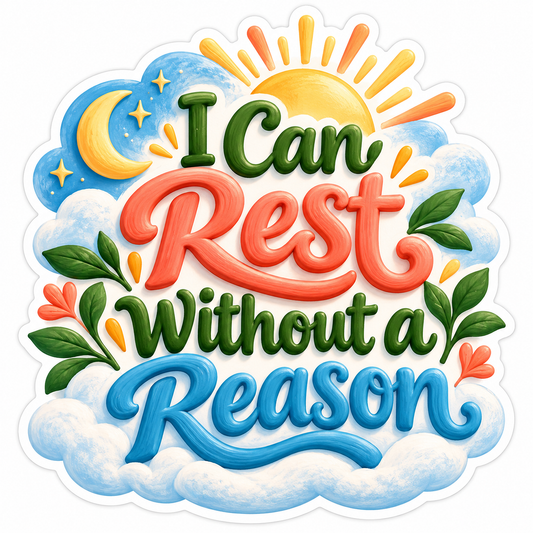 I Can Rest without a Reason Sky and Moon Vinyl Decal Stickers