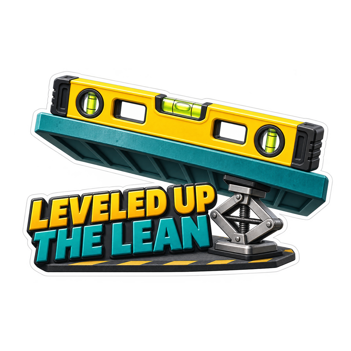 Yellow Level Teal Platform Art Vinyl Decal Stickers