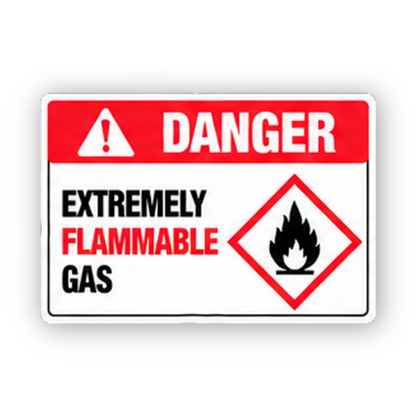Red Danger Extreme Gas Flame Diamond Panel Vinyl Decal Stickers