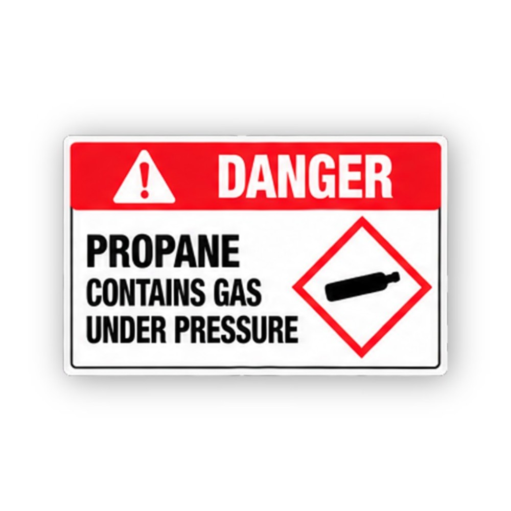 Red Propane Pressure Cylinder Panel Vinyl Decal Stickers