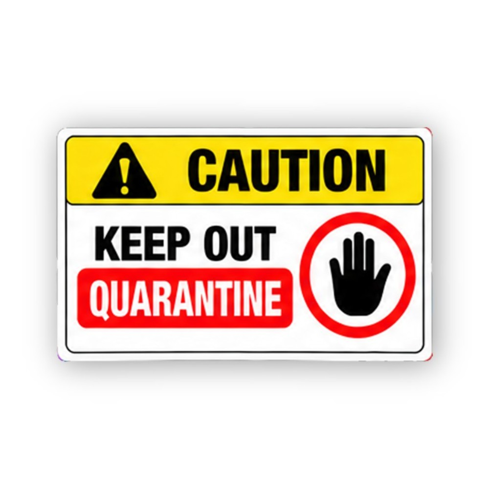 Yellow Keep Out Raised Hand Panel Vinyl Decal Stickers