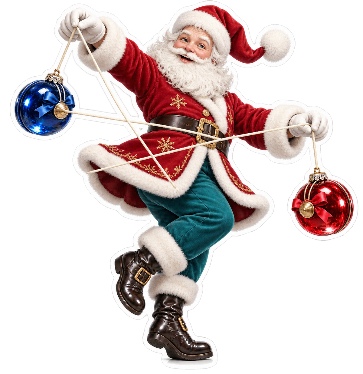 Santa Spinning Hanging Ornaments Art Vinyl Decal Stickers