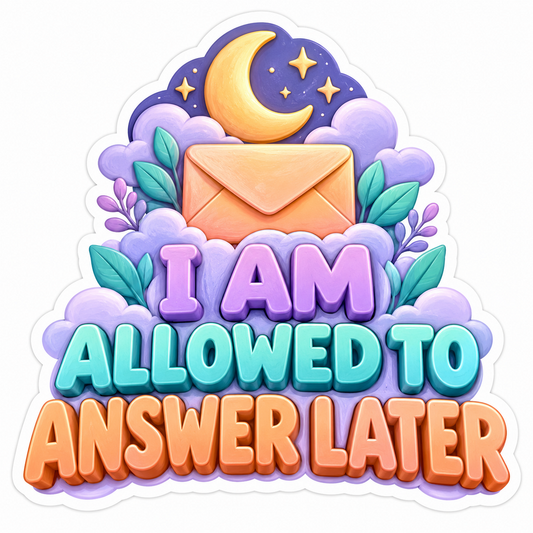 I Am Allowed to Answer Later Moon Envelope Art Vinyl Decal Stickers