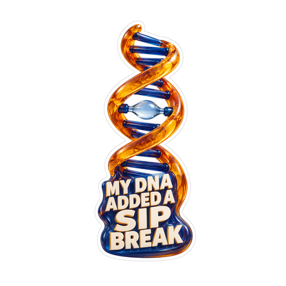 Gold Blue Double Helix Sip Break Quote Art Vinyl Decal Stickers