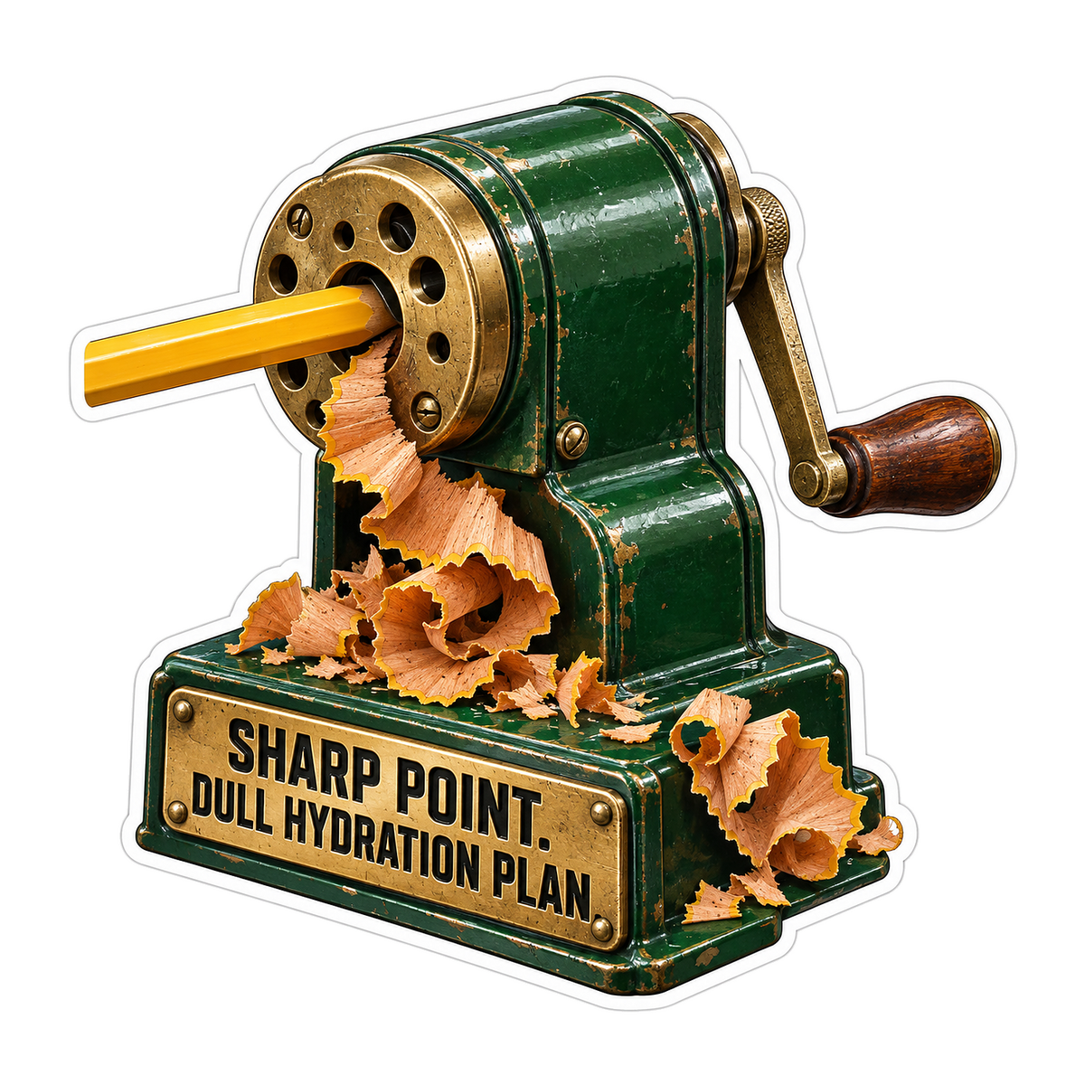 Green Pencil Sharpener Sharp Point Quote Art Vinyl Decal Stickers