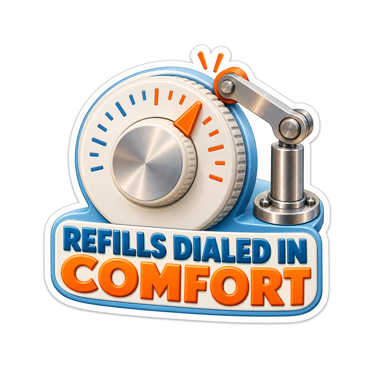 Silver Dial Refills Comfort Quote Art Vinyl Decal Stickers