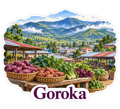 Goroka Highland Produce Market Art Vinyl Decal Stickers