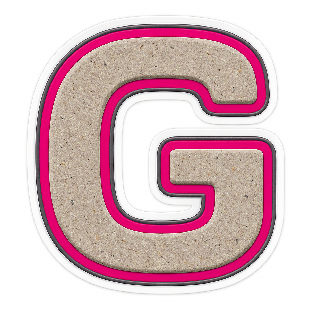 Warm Gray Magenta Stripe Letter G Vinyl Decal Stickers