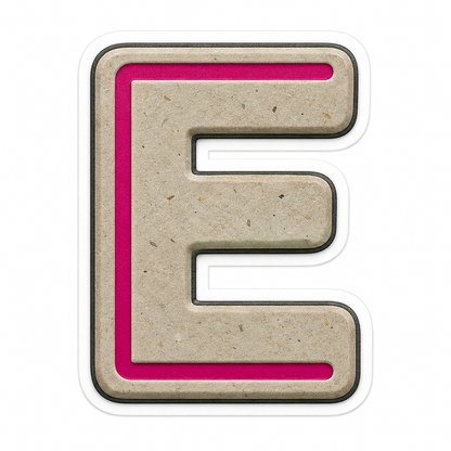 Warm Gray Magenta Stripe Letter E Vinyl Decal Stickers