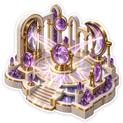 Purple Crystal Lenses with Radiant Light Paths Vinyl Decal Stickers