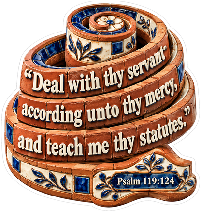Psalm 119 Verse 124 Terracotta Spiral Art Vinyl Decal Stickers