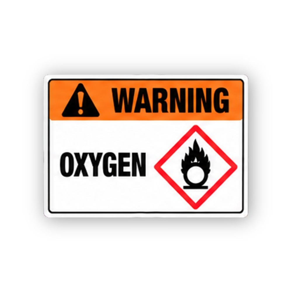 Orange Oxygen Flame Over Circle Diamond Panel Vinyl Decal Stickers