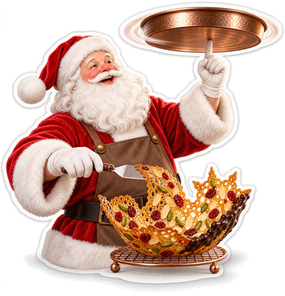 Santa Copper Pan Cookie Bowl Art Vinyl Decal Stickers