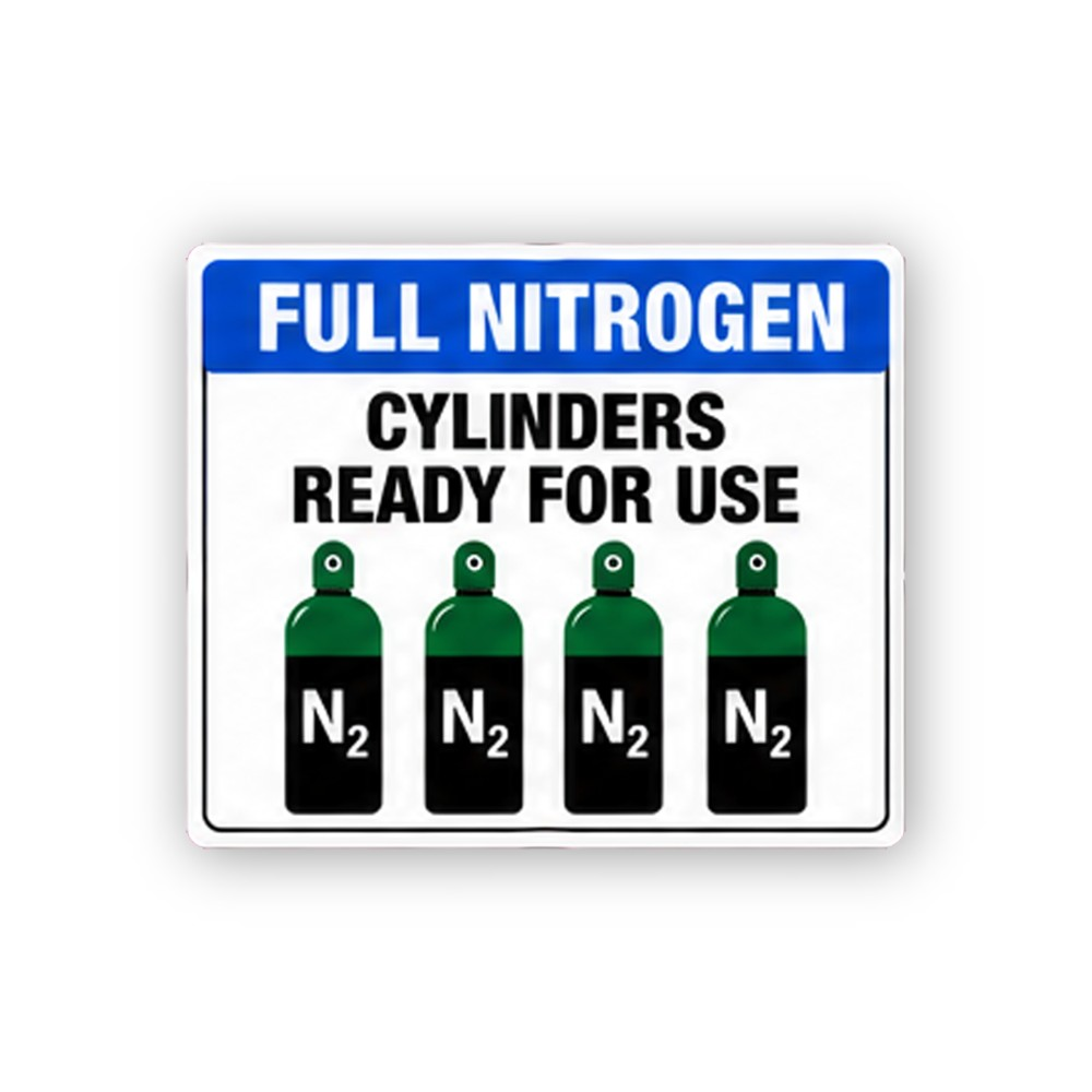 Blue Full Nitrogen Green Cylinders Panel Vinyl Decal Stickers