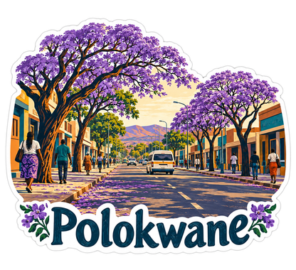 Polokwane Purple Blossom Avenue Art Vinyl Decal Stickers