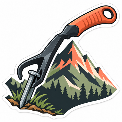 Orange Peg Puller Mountain Art Vinyl Decal Stickers
