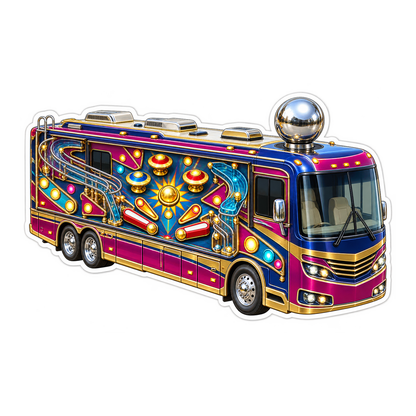 Colorful Pinball Machine Motorhome Art Vinyl Decal Stickers