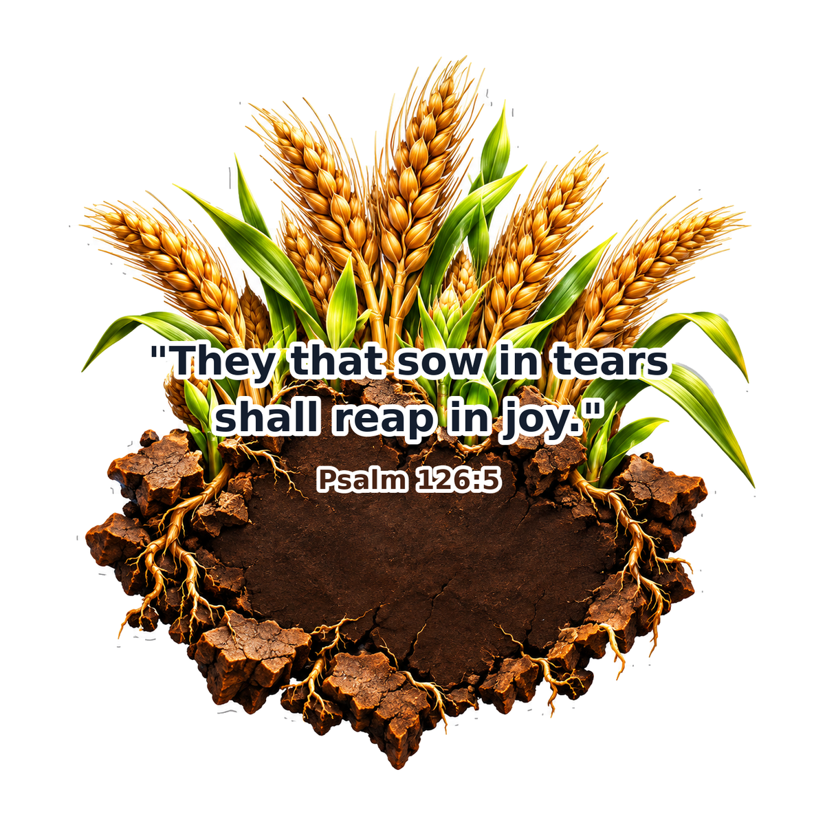 Golden Wheat in Soil with Psalm Lettering Vinyl Decal Stickers