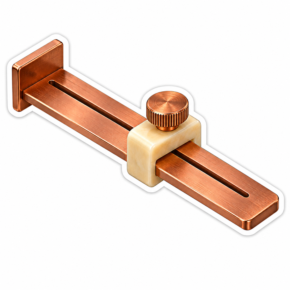 Copper Slotted Gauge with Ivory Slider Vinyl Decal Stickers