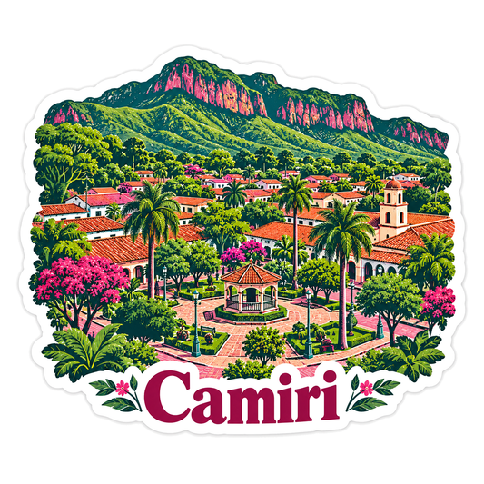 Camiri Mountain Plaza Travel Art Vinyl Decal Stickers