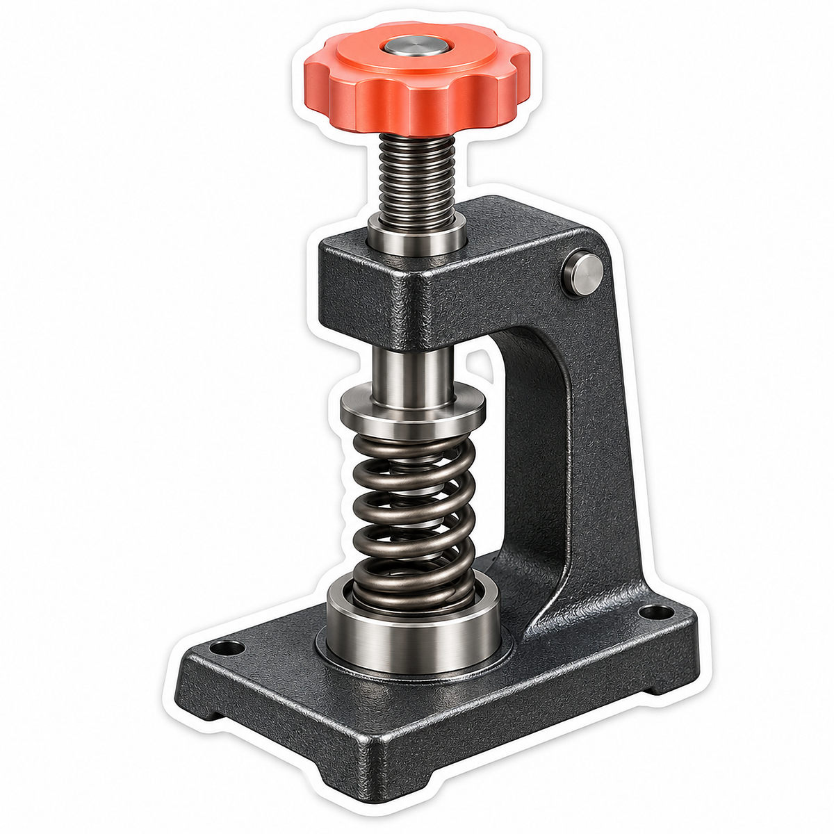 Black Spring Press with Coral Screw Knob Vinyl Decal Stickers
