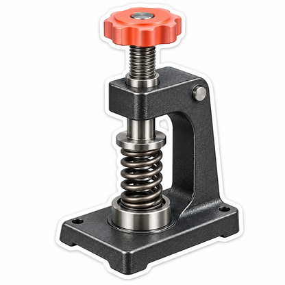 Black Spring Press with Coral Screw Knob Vinyl Decal Stickers