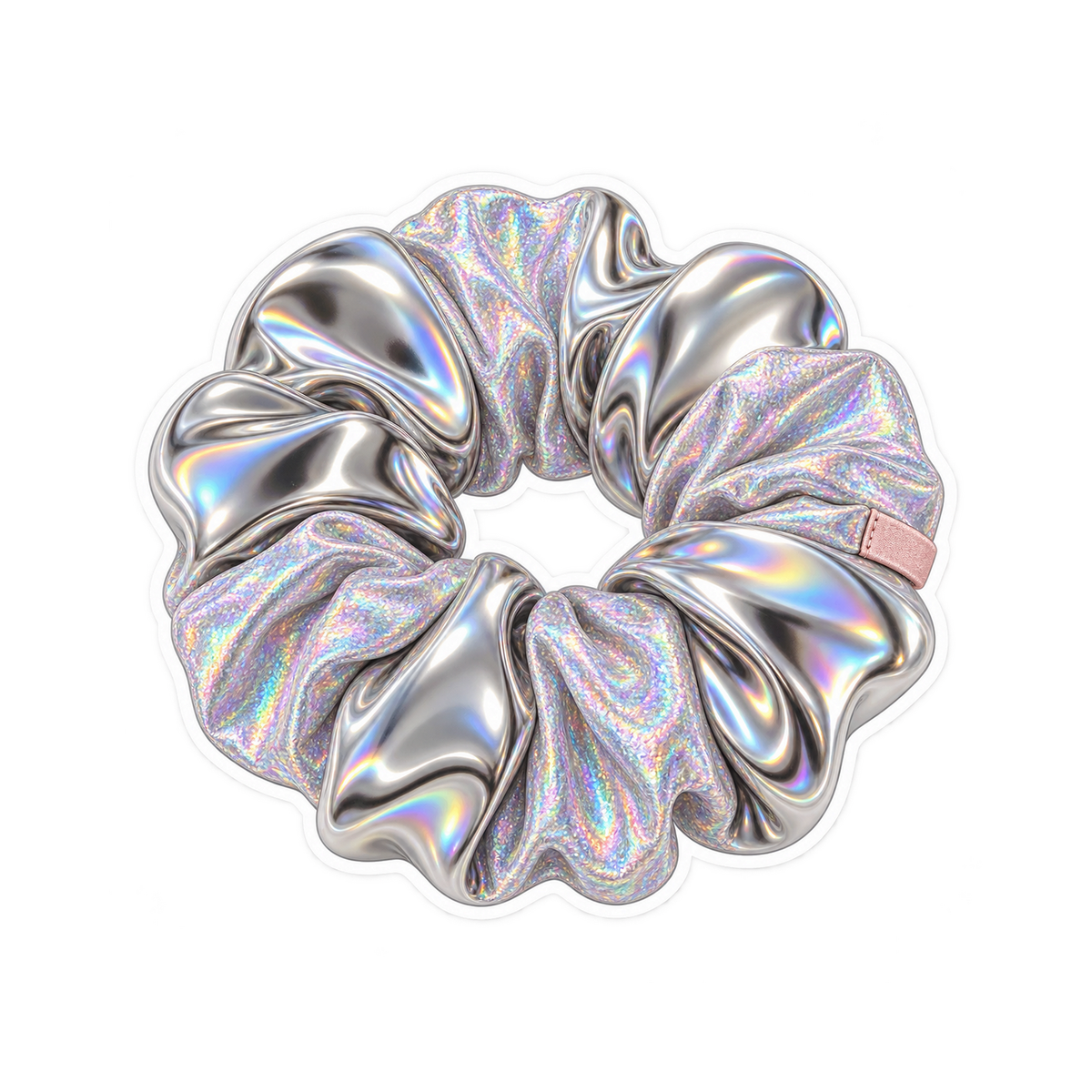 Silver Holographic Scrunchie Art Vinyl Decal Stickers