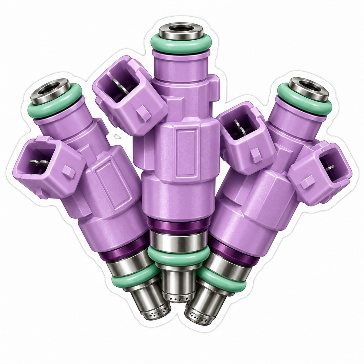 Lilac Mechanical Nozzle Trio Art Vinyl Decal Stickers